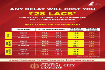 Any delay will cost you Rs. 28 Lac+ at Adhiraj Capital City in Navi Mumbai